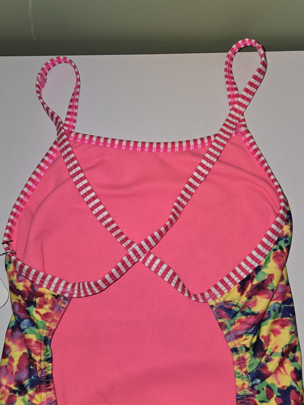 Girls' Pink Multi Floral One-Piece Swimsuit - Picture 7 of 10